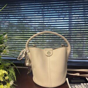 Women’s Vegan Leather Mini Bucket Crossbody Bag • Removable Strap